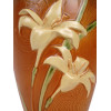 LARGE ROSEVILLE ZEPHYR LILIES BROWN POTTERY VASE PIC-6