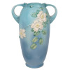 LARGE ROSEVILLE BLUE APPLE BLOSSOM POTTERY VASE PIC-0