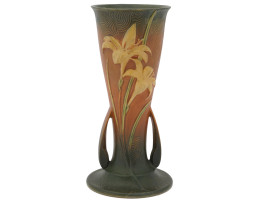 LARGE ROSEVILLE USA ORANGE ZEPHYR LILY VASE