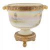 NIPPON WARE GILT PORCELAIN FLOWER POT WITH STAND PIC-3