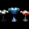 VINTAGE IRIDISCENT CARNIVAL GLASS BOWLS AND VASES PIC-3