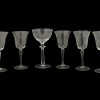 LARGE COLLECTION OF ETCHED GLASS DRINK WARES PIC-1