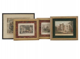 ANTIQUE HAND COLORED ENGRAVINGS BY THOMAS ALLOM