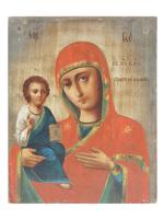 ANTIQUE ORTHODOX ICON RIGHT HANDED MOTHER OF GOD