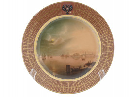 RUSSIAN IMPERIAL PORCELAIN FACTORY PLATE CA 1900