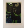 THREE MID CENTURY ABSTRACT LINOCUT PRINTS SIGNED PIC-2