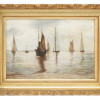 ANTIQUE OIL PAINTING SEA SCAPE SIGNED BY ARTIST PIC-0