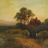 ANTIQUE BRITISH RURAL OIL PAINTING BY EDWIN COLE PIC-1