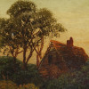 ANTIQUE BRITISH RURAL OIL PAINTING BY EDWIN COLE PIC-2