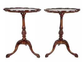 ENGLISH THOMAS CHIPPENDALE STYLE WOOD SIDE TABLES