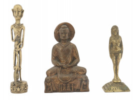 VINTAGE ORIENTAL BRASS FIGURINES, BUDDHA AND MORE