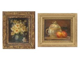 TWO VINTAGE FRAMED STILL LIFE PAINTINGS SIGNED