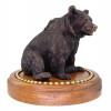 ANTIQUE RUSSIAN BRONZE INKWELL BEAR FIGURINE 19 C PIC-0