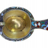 ANTIQUE RUSSIAN GILT SILVER CLOISONNE KOVSH LADLE PIC-5