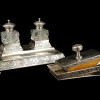 ANTIQUE RUSSIAN SILVER WRITING DESK ACCESSORIES PIC-0