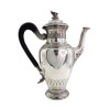 ANTIQUE FRENCH SILVER COFFEE POT W EBONY HANDLE PIC-0