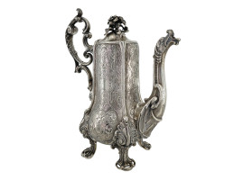 ANTIQUE FRENCH SILVER DRAGON COFFEE POT BY ODIOT