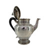 ANTIQUE FRENCH SILVER TEA POT WITH EBONY HANDLE PIC-4