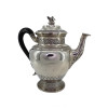 ANTIQUE FRENCH SILVER TEA POT WITH EBONY HANDLE PIC-0
