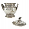 ANTIQUE FRENCH SILVER LIDDED SUGAR BOWL WITH SWAN PIC-3