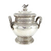 ANTIQUE FRENCH SILVER LIDDED SUGAR BOWL WITH SWAN PIC-0