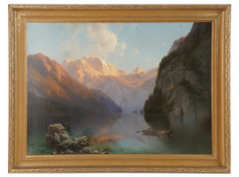 CARL MILLNER GERMAN ROMANTICISM OIL PAINTING 1868