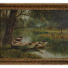 ANTIQUE OIL ON CANVAS PAINTING AFTER B. NICHOLLS PIC-0