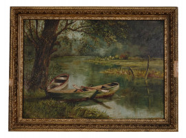 ANTIQUE OIL ON CANVAS PAINTING AFTER B. NICHOLLS