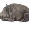 RUSSIAN SILVER PIG FIGURINE WITH RUBY STONE EYES PIC-4