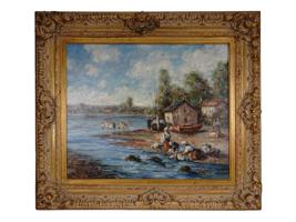 IMPRESSIONIST SEASCAPE OIL PAINTING SIGNED MORRIS