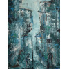 CONTEMPORARY ABSTRACT CITYSCAPE PAINTING SIGNED PIC-2