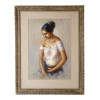GIRL PORTRAIT PASTEL PAINTING ATTR TO RALPH AVERY PIC-0