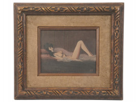 AMERICAN MID CENTURY PAINTING FEMALE NUDE SIGNED