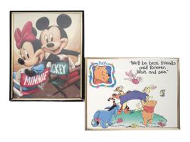 TWO VINTAGE WALT DISNEY CHARACTER POSTERS 1990S