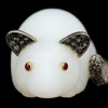 RUSSIAN SILVER WHITE NEPHRITE MOUSE WITH DIAMONDS PIC-2