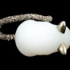 RUSSIAN SILVER WHITE NEPHRITE MOUSE WITH DIAMONDS PIC-5