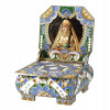 RUSSIAN 84 GILT SILVER ENAMEL SALT CELLAR THRONE PIC-0