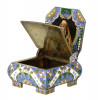 RUSSIAN 84 GILT SILVER ENAMEL SALT CELLAR THRONE PIC-5