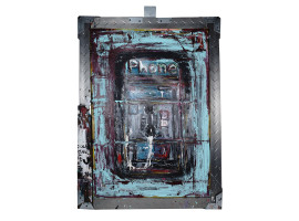 CONTEMPORARY AMERICAN ARTWORK TELEPHONE PAINTING