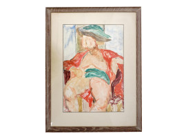 MID CENTURY ITALIAN ABSTRACT PORTRAIT PAINTING