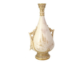 ANTIQUE ROYAL WORCESTER PORCELAIN GILT VASE