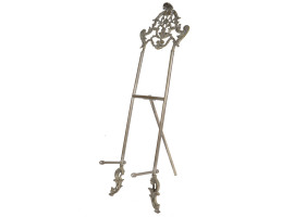 ANTIQUE METAL TABLE EASEL STAND WITH FOLDING LEG