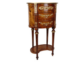 ANTIQUE FRENCH OVAL ROSEWOOD BEDSIDE TABLE