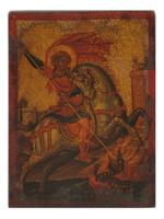 AN ANTIQUE RUSSIAN ORTHODOX ICON, CIRCA 1900