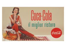 VINTAGE COCA COLA ITALIAN PIN UP ADVERTISING POSTER