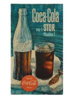 VINTAGE DANISH COCA COLA ADVERTISEMENT POSTER