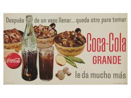 VINTAGE SPANISH COCA COLA ADVERTISEMENT POSTER