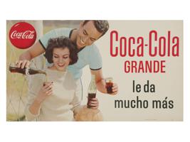 VINTAGE DANISH COCA COLA ADVERTISEMENT POSTER