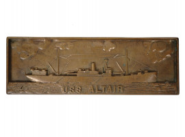 ANTIQUE 1919 USS ALTAIR DESTROYER BRASS PLAQUE