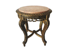 ANTIQUE FRENCH LOUIS XVI ROUND MARBLE TABLE, 19 C